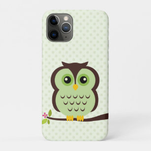 Cute Green Owl iPhone 11 Pro Hoesje