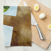 Cute Green Owl Kitchen Towel Theedoek (Quarter Fold)