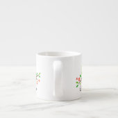 Cute green owl on floral branch personalized name espresso kop (Achterkant)