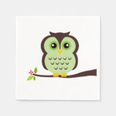 Cute Green Owl Servet (Voorkant)