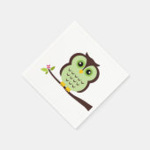 Cute Green Owl Servet (Hoek)