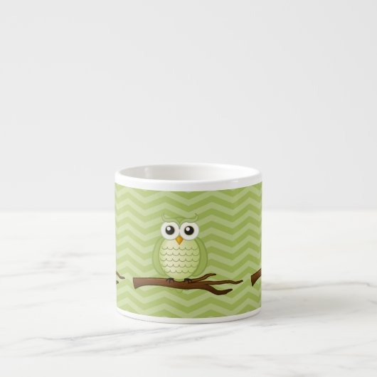 Cute Green Owls Espresso Kop (Voorkant)