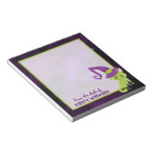 Cute Green Paars Halloween Cat Notitieblok (Schuin)