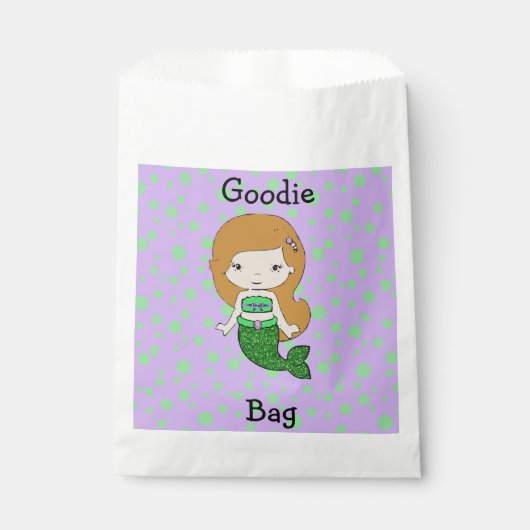 Cute Green & Paarse Mermaid Goodie Bag Bedankzakje (Voorkant)