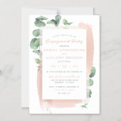 Cute Green Painted Sprigs Floral Engagement Party Magnetische Uitnodiging (Voorkant)