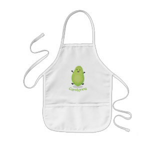 Cute green papaya paw cartoon illustration kinder schort