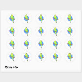 Cute Green Parakeet Ronde Sticker (Vel)