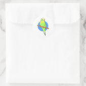 Cute Green Parakeet Ronde Sticker (Tas)