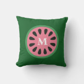 Cute Green Pink Watermeloen Monogram fruit Kussen (Voorkant)