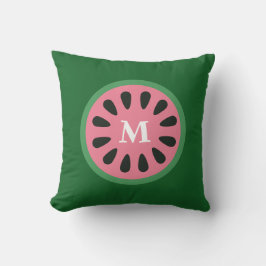 Cute Green Pink Watermeloen Monogram fruit Kussen