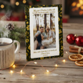 Cute Green Plaid Portrait Photo Christmas Holiday  Feestdagenkaart