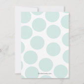 Cute Green Polka Dots Cross Baptism Invitation Kaart (Achterkant)