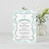 Cute Green Polka Dots Cross-Communitation Invitati Kaart (Staand voorkant)