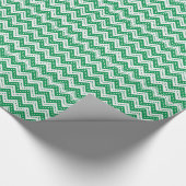 Cute Green Polkadot Zigzags Cadeaupapier (Hoek)