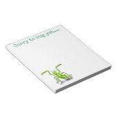 Cute green praing mantis cartoon illustration notitieblok (Schuin)