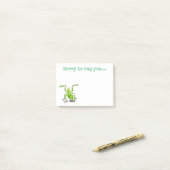 Cute green praing mantis cartoon illustration post-it® notes (Op bureau)
