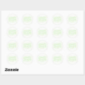Cute Green “Promoted to First Grade” Design Ronde Sticker (Vel)