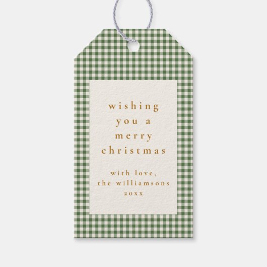 Cute Green Pset Custom Kerstwarts Cadeaulabel (Voorkant)