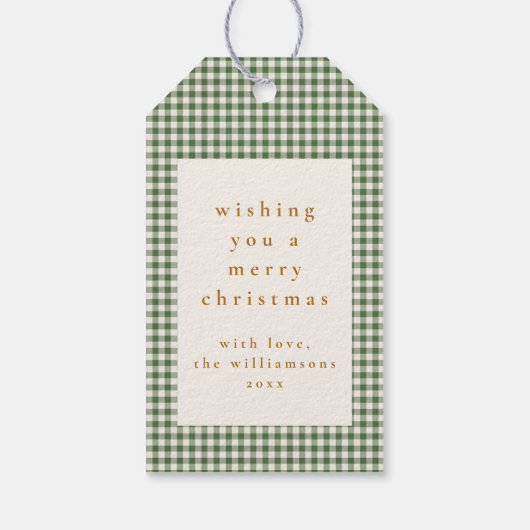 Cute Green Pset Custom Kerstwarts Cadeaulabel (Achterkant)