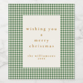Cute Green Pset Custom Kerstwarts Wijn Etiket (Enkel label)