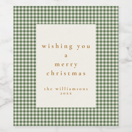 Cute Green Pset Custom Kerstwarts Wijn Etiket (Enkel label)