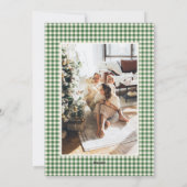 Cute Green Pset Custom Two Photo Kerstmis Feestdagenkaart (Achterkant)