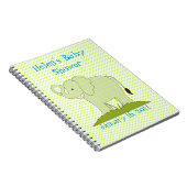 Cute Green Pset Elephant Baby shower Notebook Notitieboek (Rechterzijde)