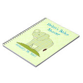 Cute Green Pset Elephant Baby shower Notebook Notitieboek (Linkerzijde)