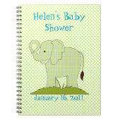 Cute Green Pset Elephant Baby shower Notebook Notitieboek (Voorkant)