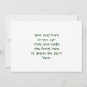 Cute Green Rabbit New Baby Photo Announge Aankondiging (Achterkant)