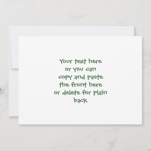 Cute Green Rabbit New Baby Photo Announge Aankondiging (Achterkant)