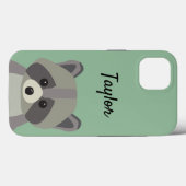 Cute green raccoon afbeelding op maat Case-Mate iPhone case (Achterkant (horizontaal))