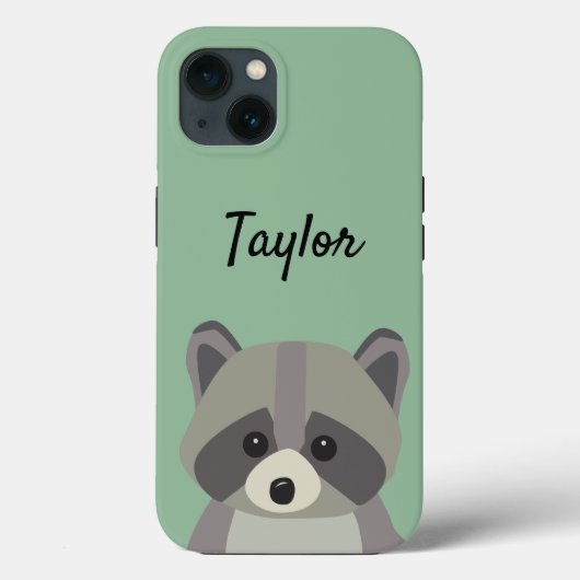 Cute green raccoon afbeelding op maat Case-Mate iPhone case (Achterkant)