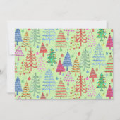 Cute Green Red Blue-kerstbomen Foto Feestdagenkaart (Achterkant)