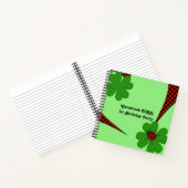 Cute Green Red Ladybug Birthday Party Guest Book Notitieboek (Binnen)
