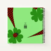 Cute Green Red Ladybug Birthday Party Guest Book Notitieboek (Achterkant)