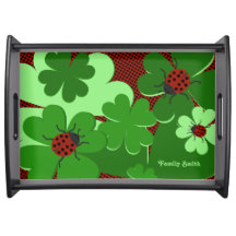 Cute Green Red Ladybug Clover verliest familienaam