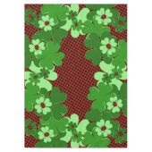 Cute Green Red Ladybug Insect Clover Leaves Tafelkleed (Voorkant)