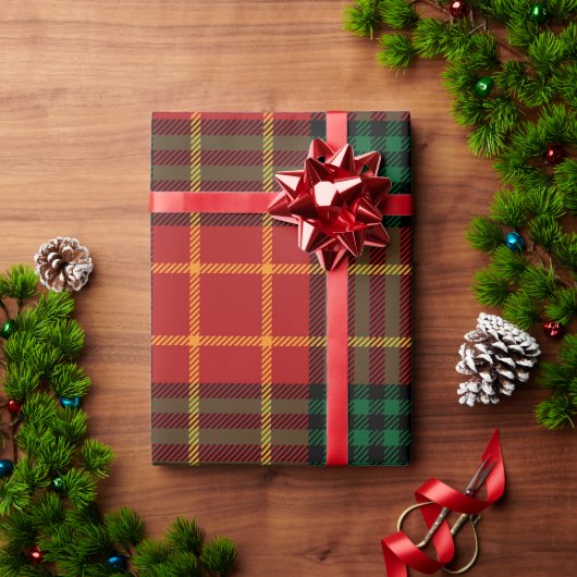 Cute Green Red Pattern Pset Kerstmis Cadeaupapier (Feestdagen Geschenken)