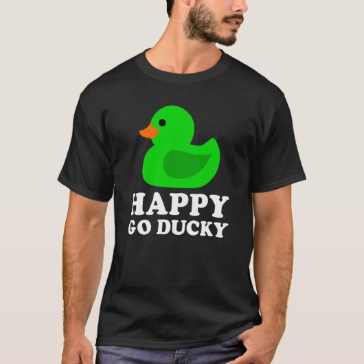 Cute Green Rubber Duck Lucky Go Ducky Pun  1 T-shirt (Voorkant)