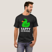 Cute Green Rubber Duck Sunglasses Lucky Go Ducky T-shirt (Voorkant volledig)