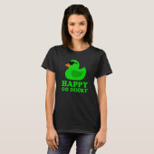 Cute Green Rubber Duck Sunglasses Lucky Go Ducky T-shirt (Voorkant volledig)