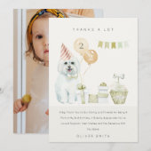 Cute Green Rust Dog Any Age Birthday Photo Party Bedankkaart (Voorkant / Achterkant)