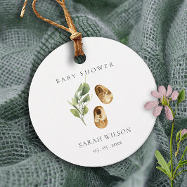 Cute Green Rust Oranje Shoes Foliage Baby shower Bedankjes Labels