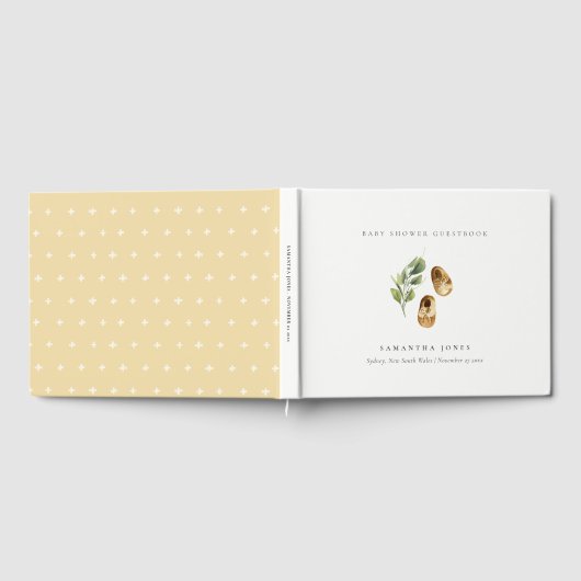 Cute Green Rust Oranje Shoes Foliage Baby shower Gastenboek (Volledig)