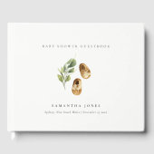 Cute Green Rust Oranje Shoes Foliage Baby shower Gastenboek (Voorkant)