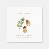 Cute Green Rust Sinaasappel Shoes Foilage Baby sho Servet (Voorkant)