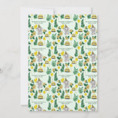 Cute Green Safari Animals Couples Baby shower Kaart (Achterkant)