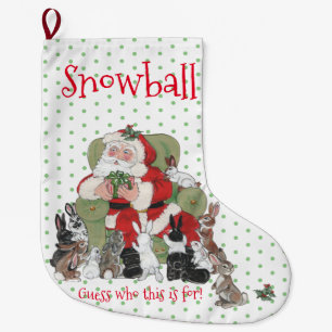 Cute Green Santa Bunny Rabbits Kerstpoka Dot Grote Kerstsok