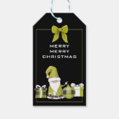 Cute Green Santa Gnome met Gifts Cadeaulabel (Voorkant)